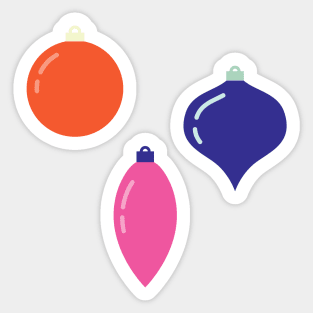 Colorful Christmas Ornaments Sticker